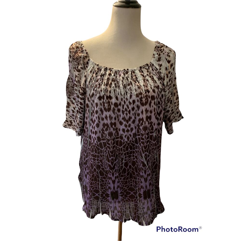 Lane Bryant Purple & White Top SIZE 14/16